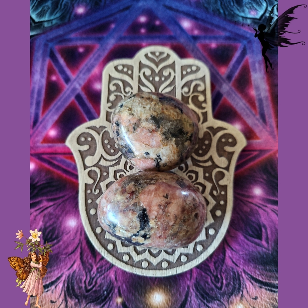 Rhodonite Palm Stone
